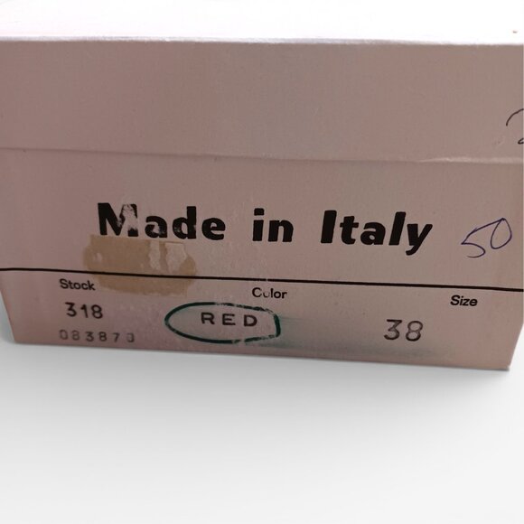 Browns Made in Italy Red Strappy Sandals - Size 38 (US 7.5/8) - With Box - Picture 12 of 13